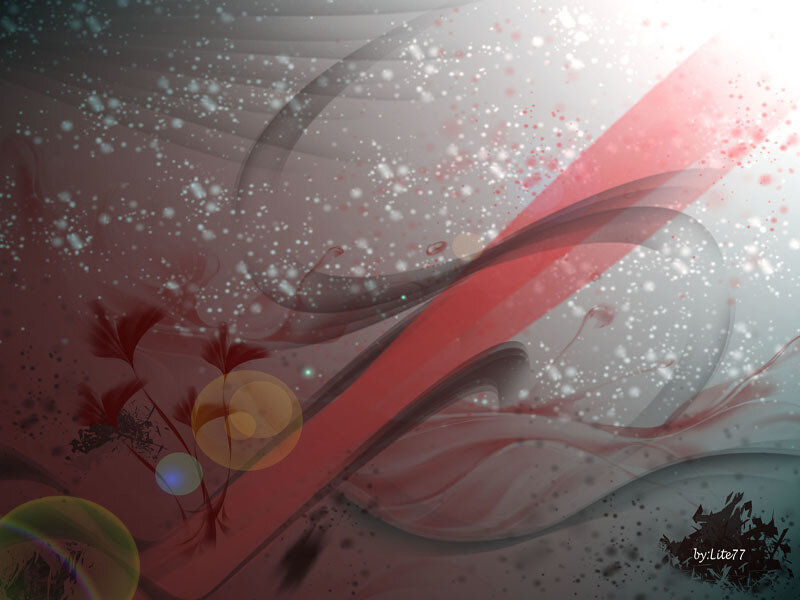 Abstract Red and Gray Swirls — Ethereal, Digital Art