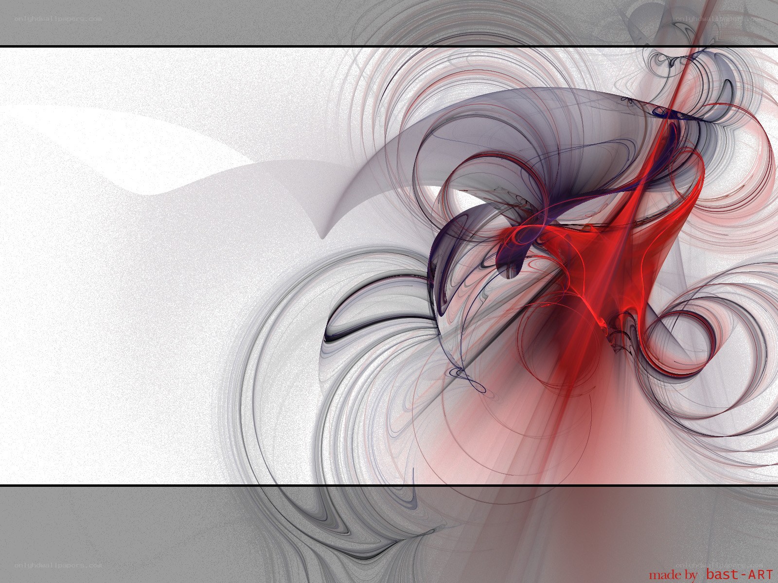 Abstract red and gray swirls