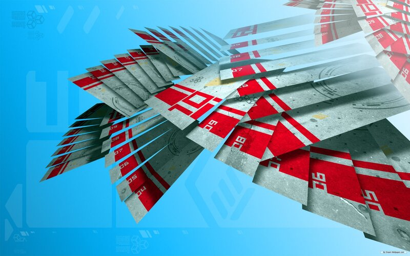 abstract red and gray wing design