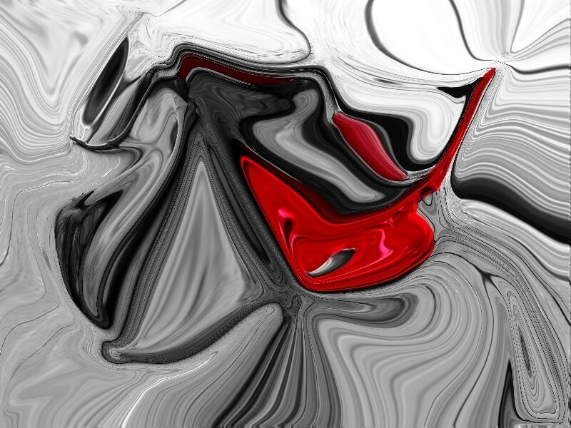 Abstract red and grayscale swirl
