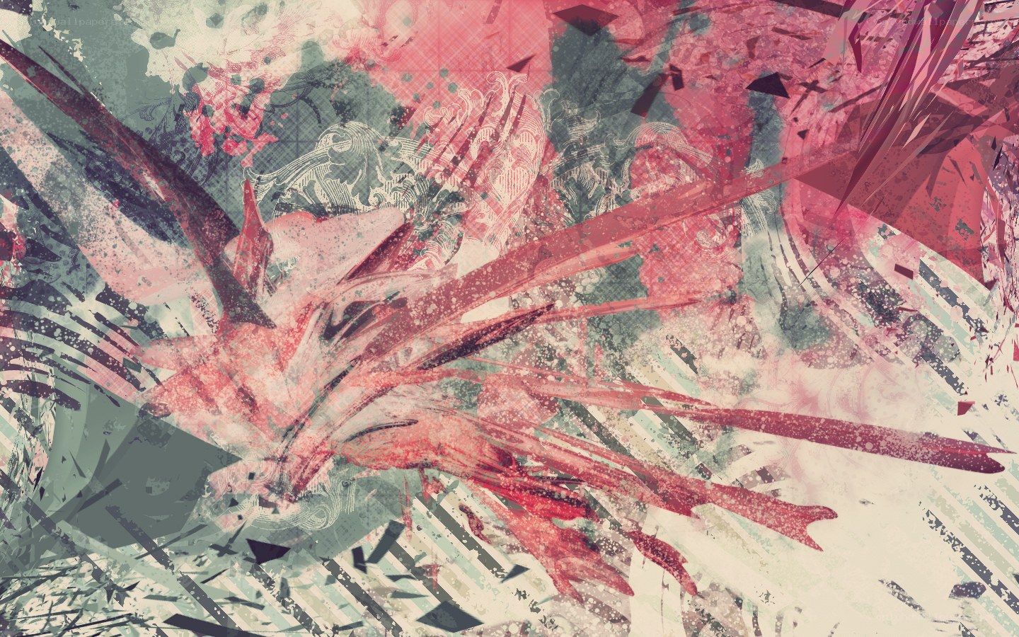 abstract red and green artwork