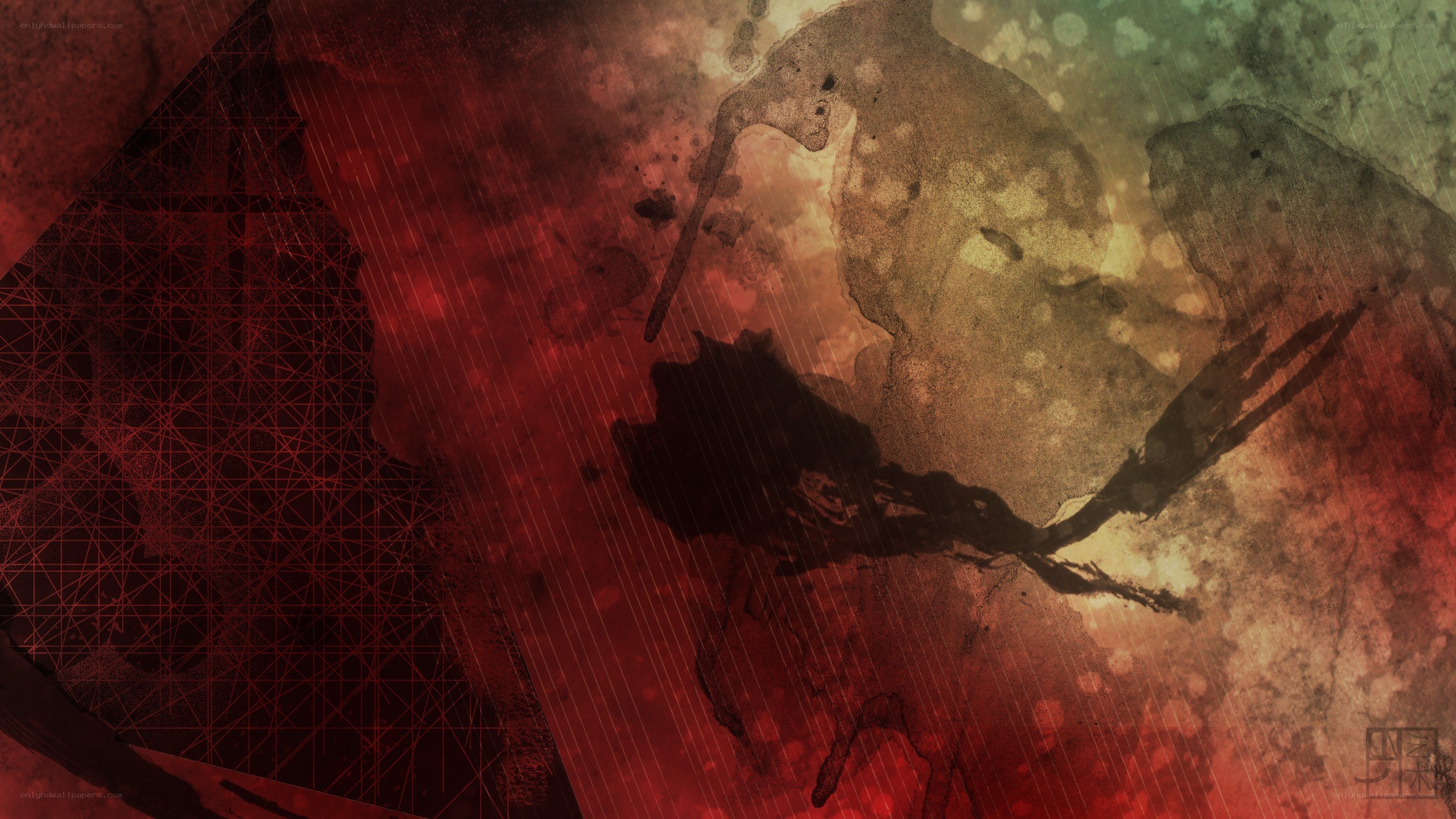 abstract red and green artwork