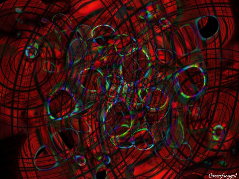Abstract Red and Green Circles
