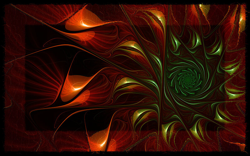 Abstract red and green fractal art