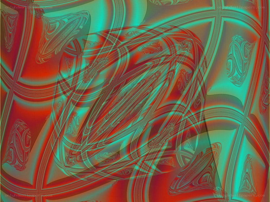 Abstract red and green fractal pattern