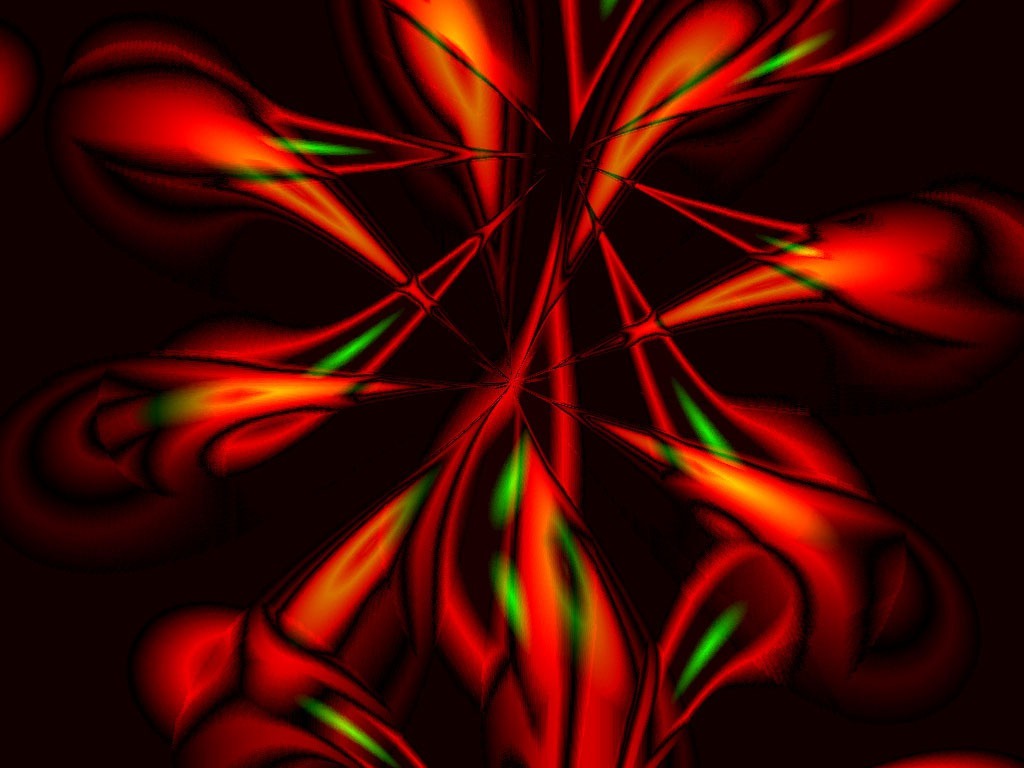 Abstract red and green fractal pattern