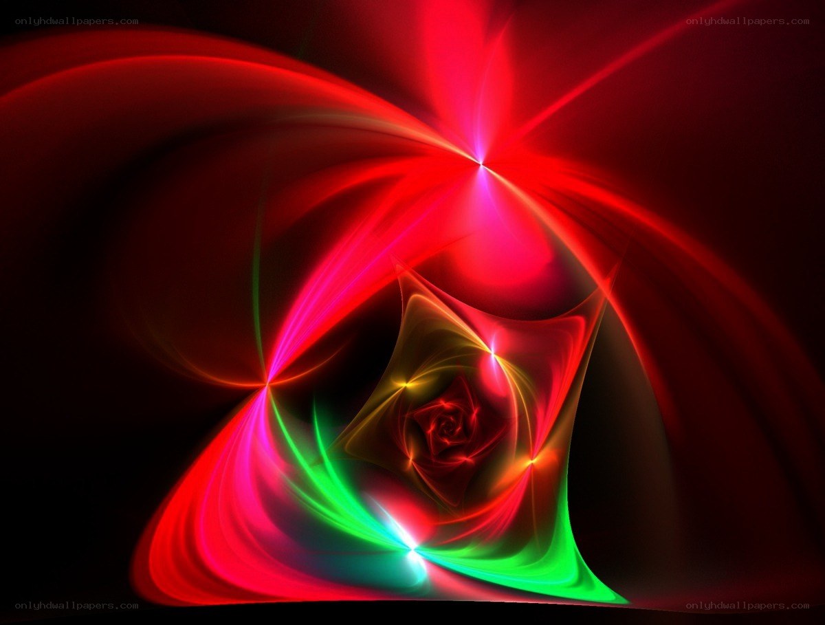 Abstract red and green light swirl