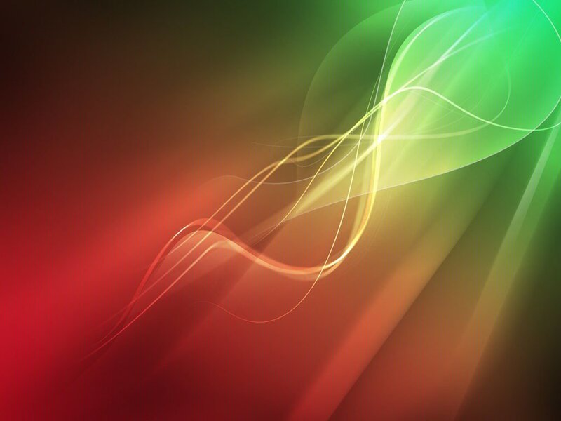 Abstract red and green light waves