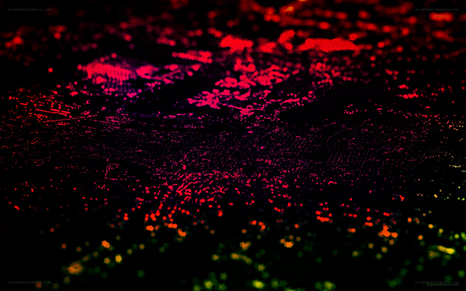 abstract red and green lights