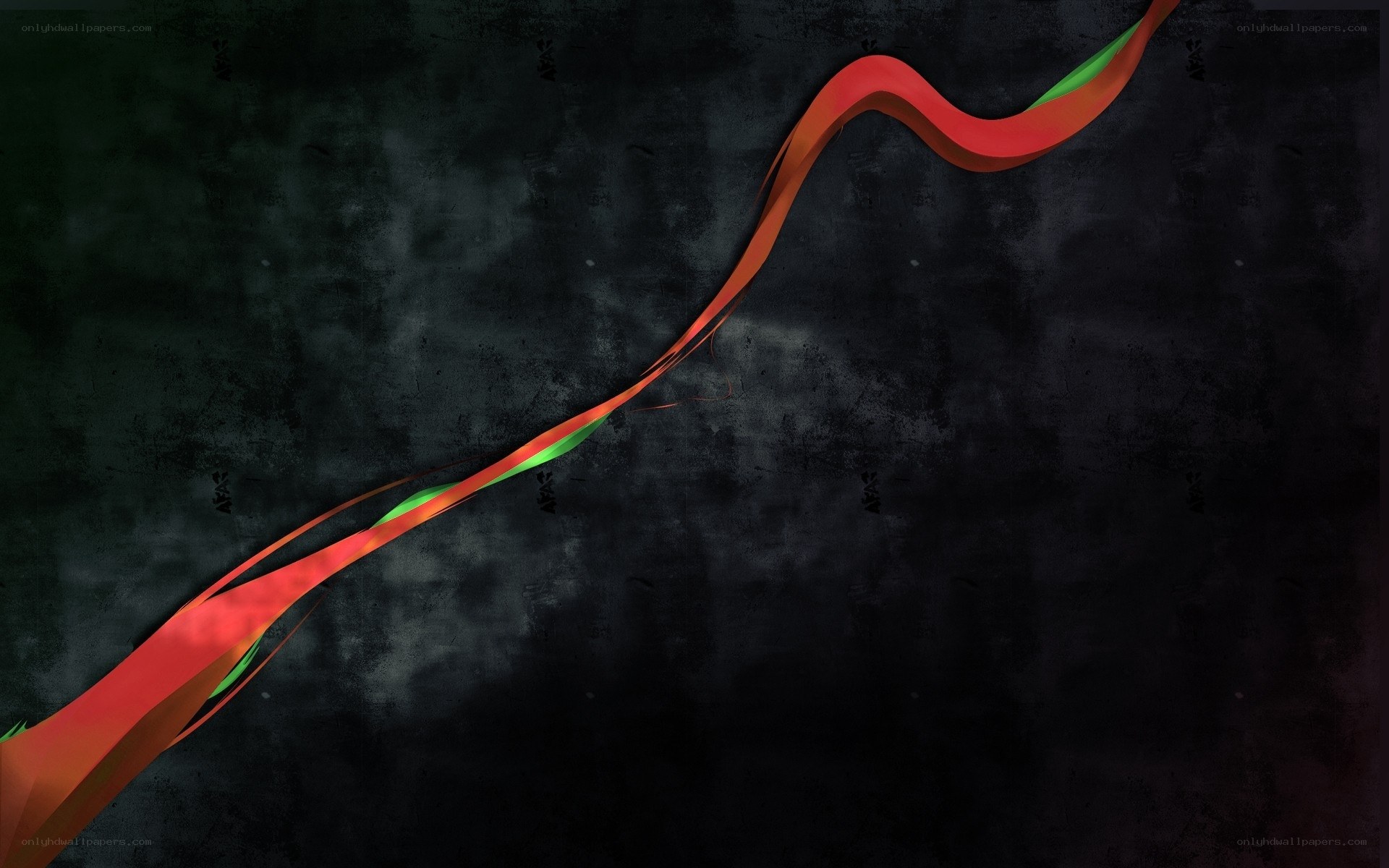 Abstract red and green ribbon