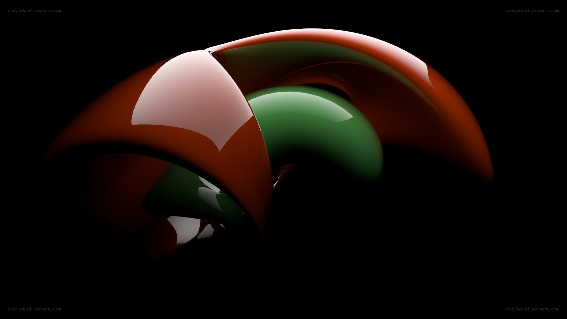 Abstract red and green sculpture