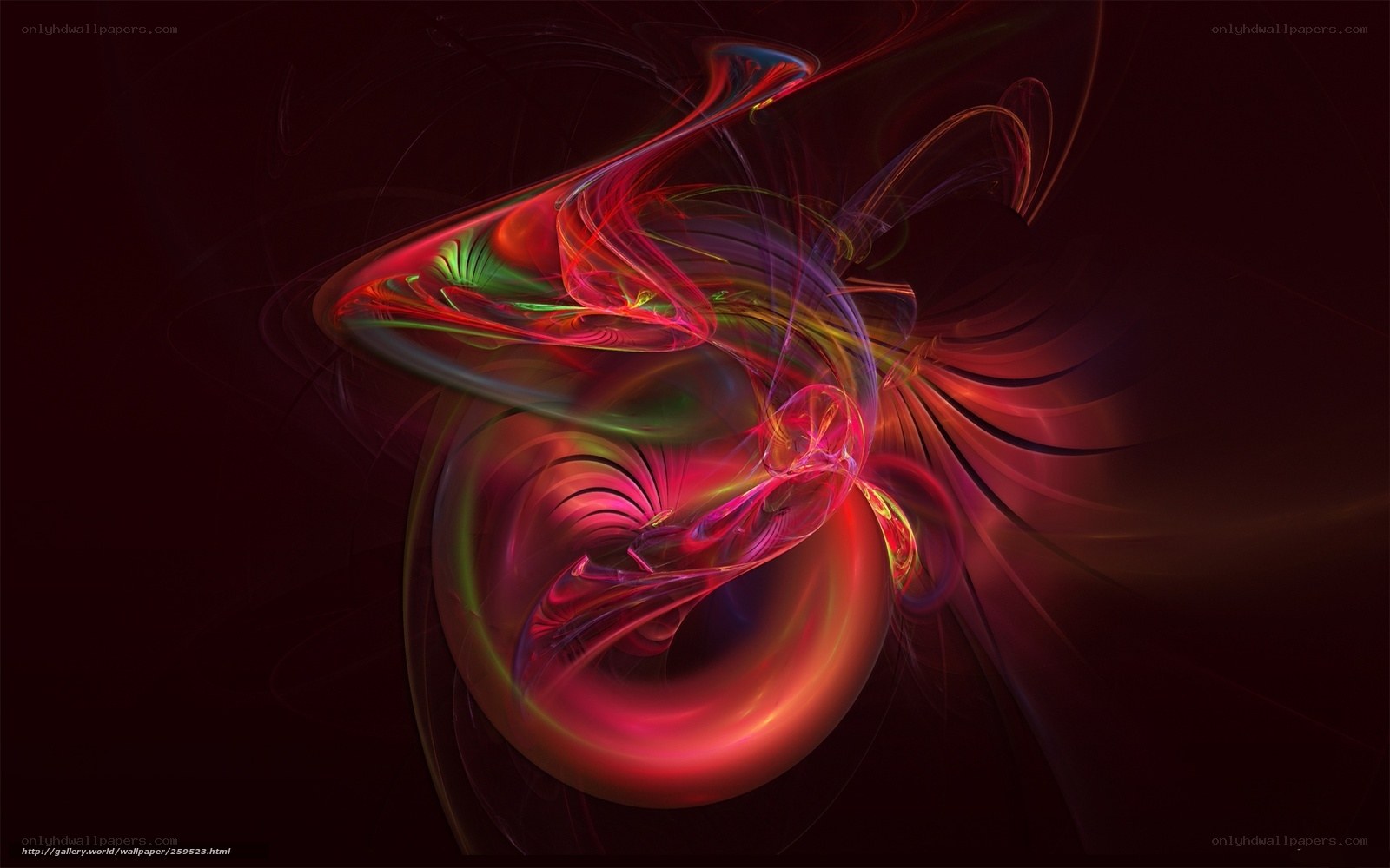 Abstract red and green swirl
