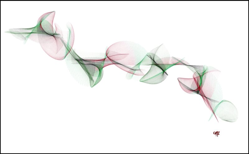 Abstract Red and Green Swirls — Calm