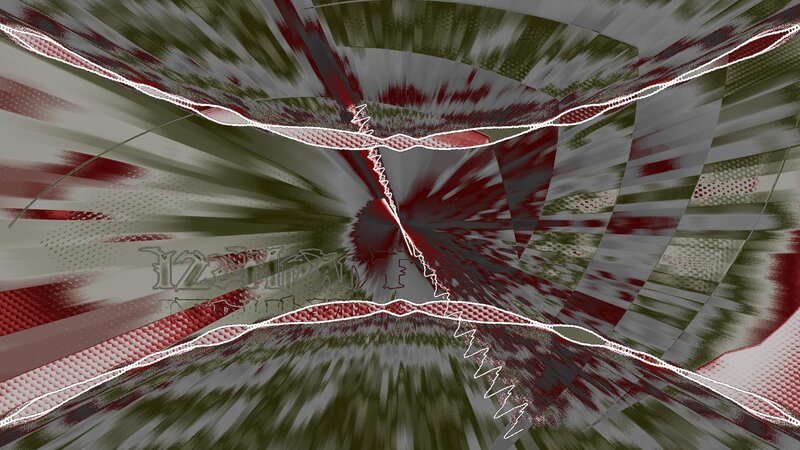abstract red and green tunnel