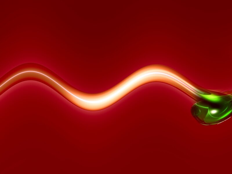 Abstract red and green wave