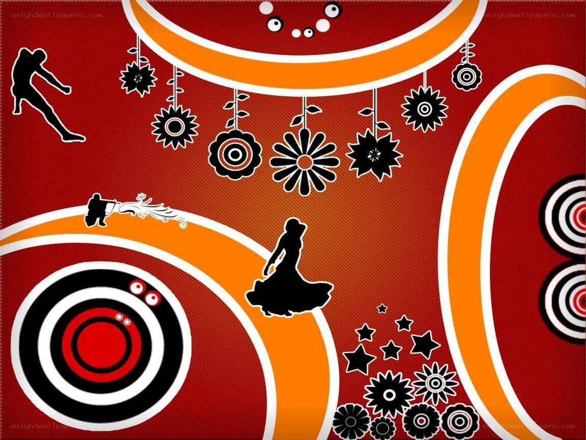 abstract red and orange art