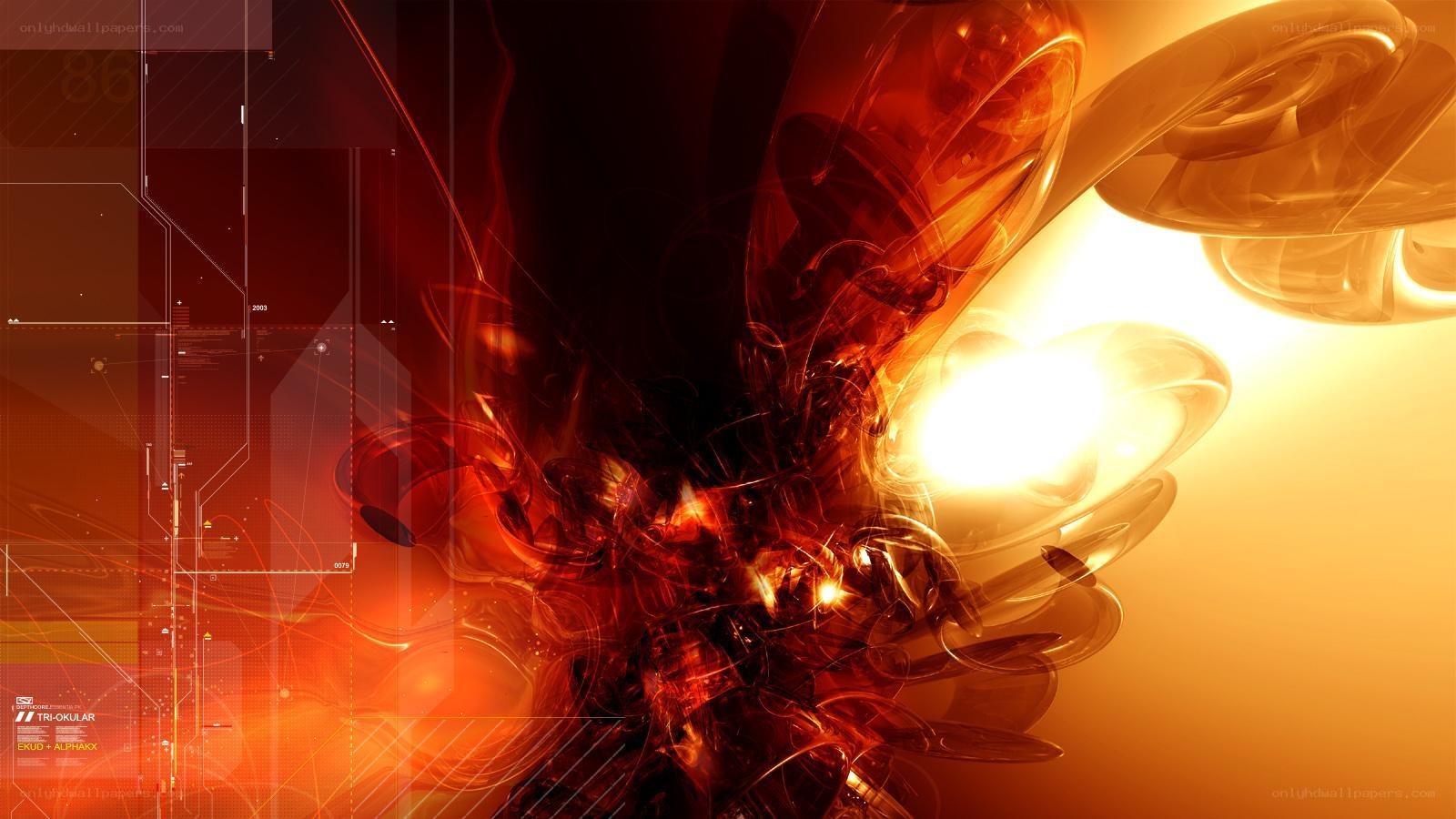 Abstract red and orange digital art