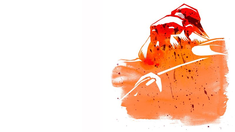 abstract red and orange figure