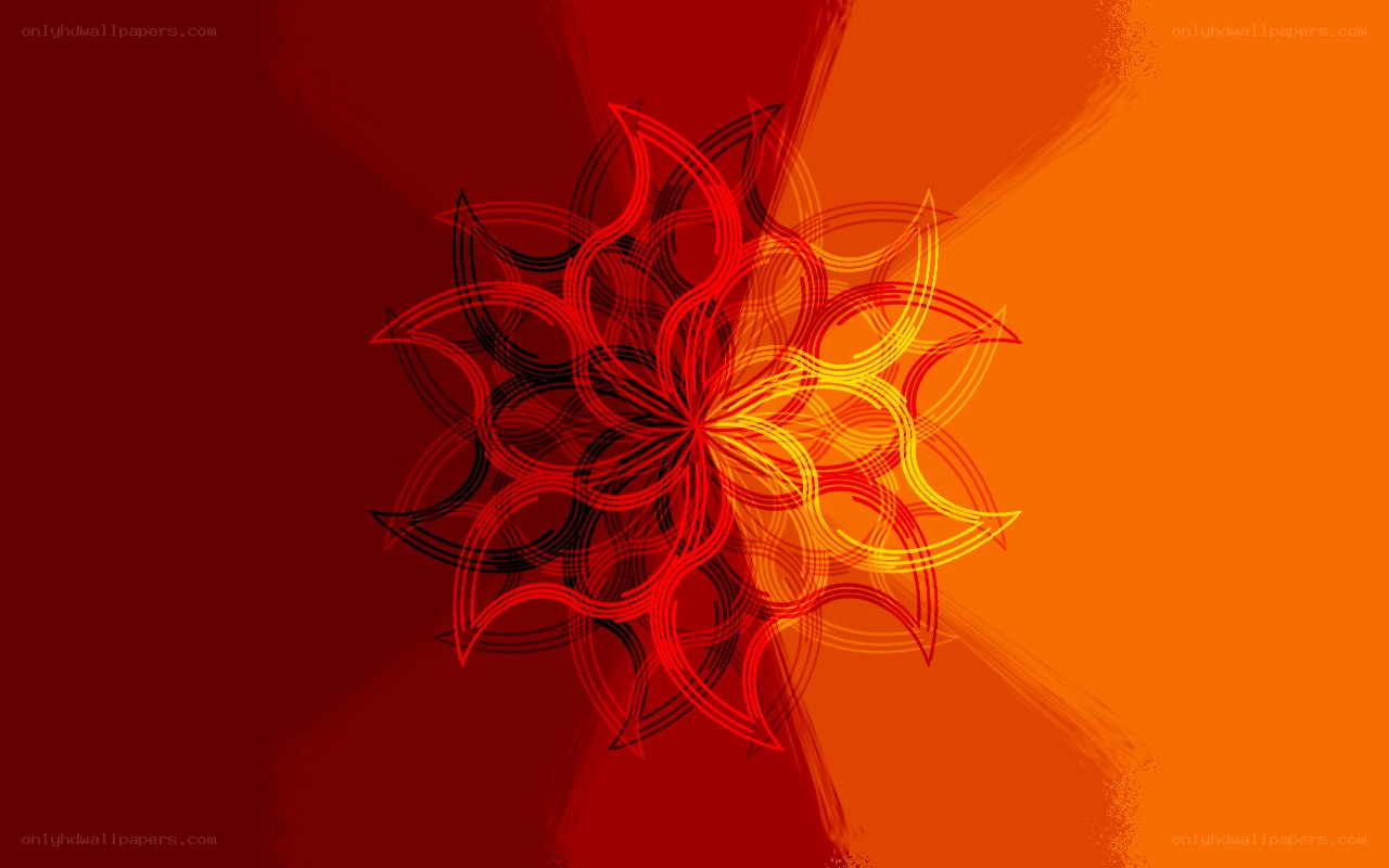 Abstract red and orange flower design