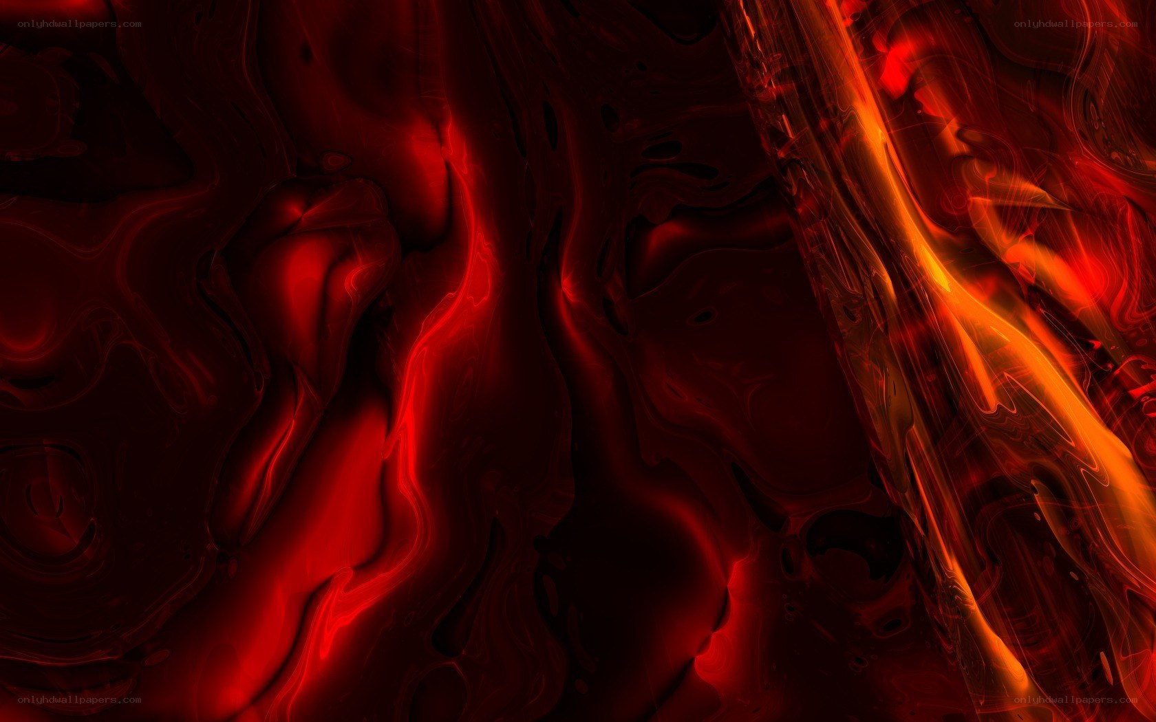 abstract red and orange fluid art