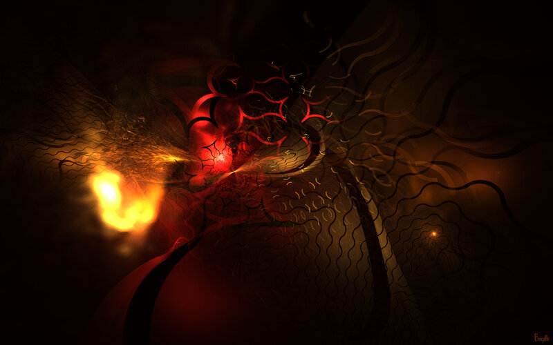 abstract red and orange fractal