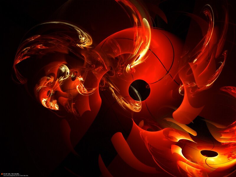 Abstract red and orange fractal art
