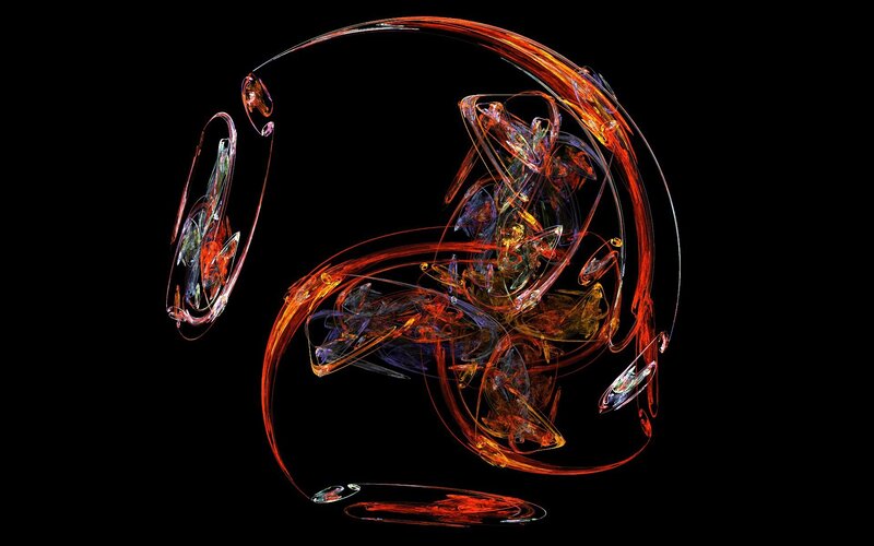 Abstract red and orange fractal design