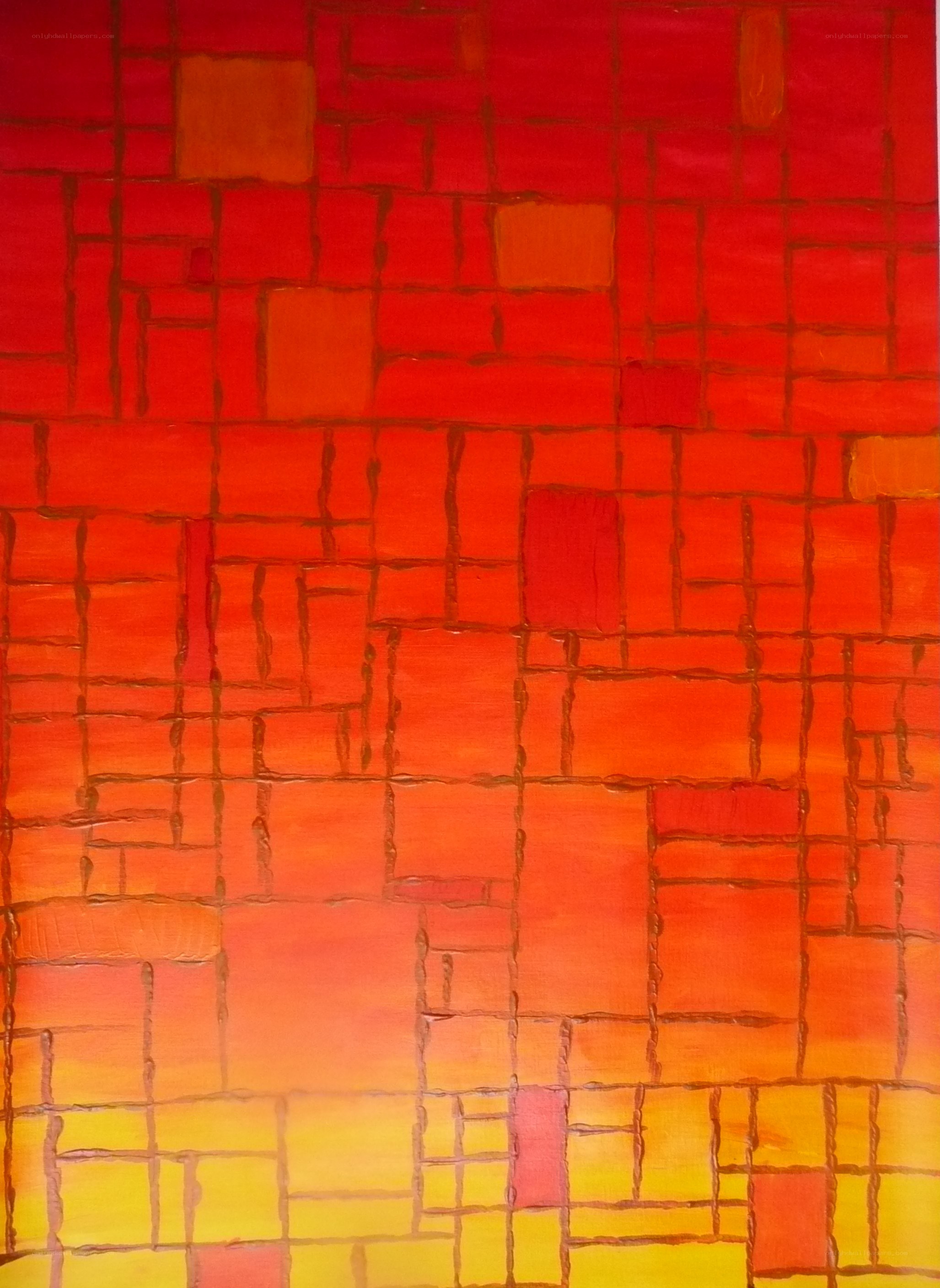 Abstract red and orange grid