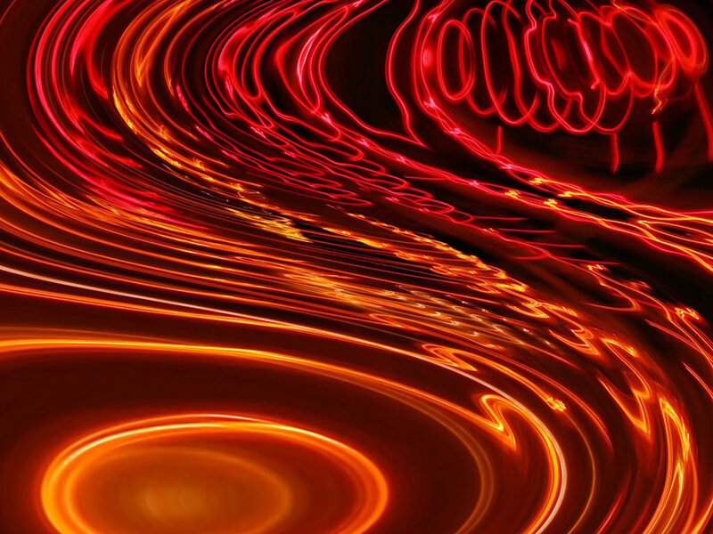 Abstract red and orange light trails