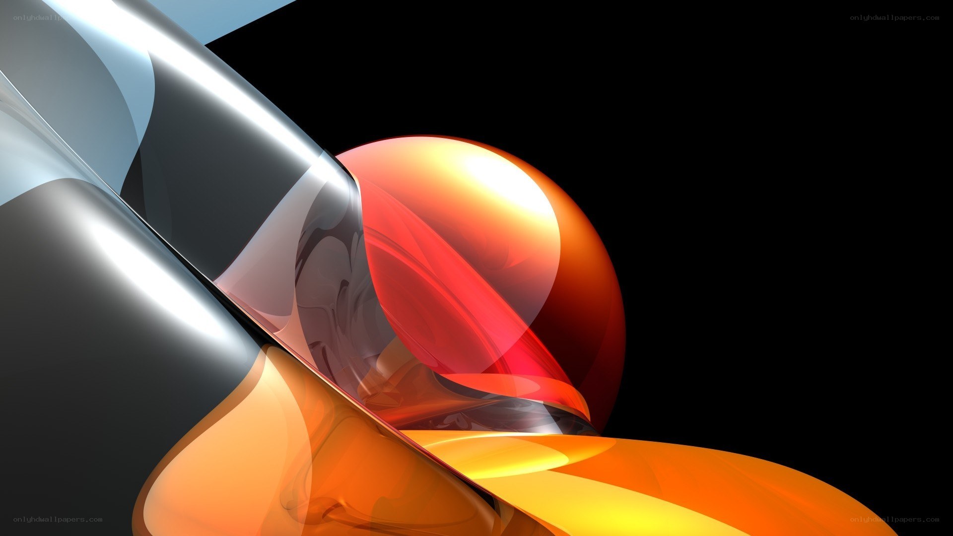Abstract red and orange shapes
