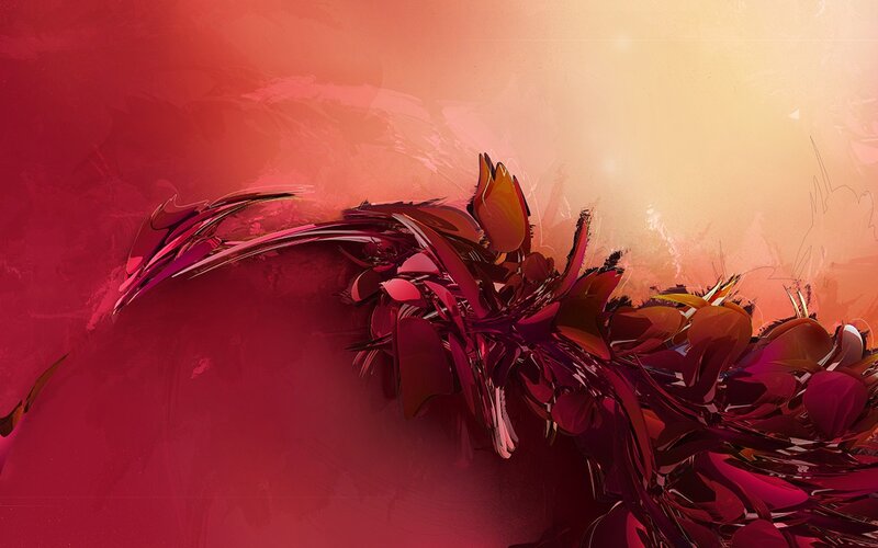 Abstract Red and Orange Shapes — Dramatic, Sunset