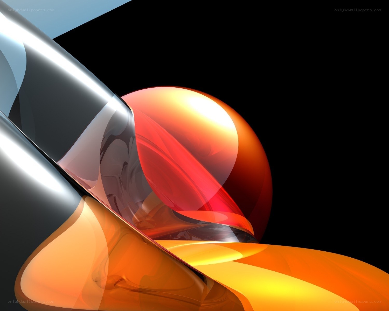 Abstract red and orange shapes