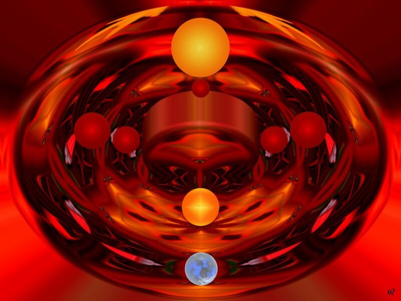 Abstract red and orange sphere