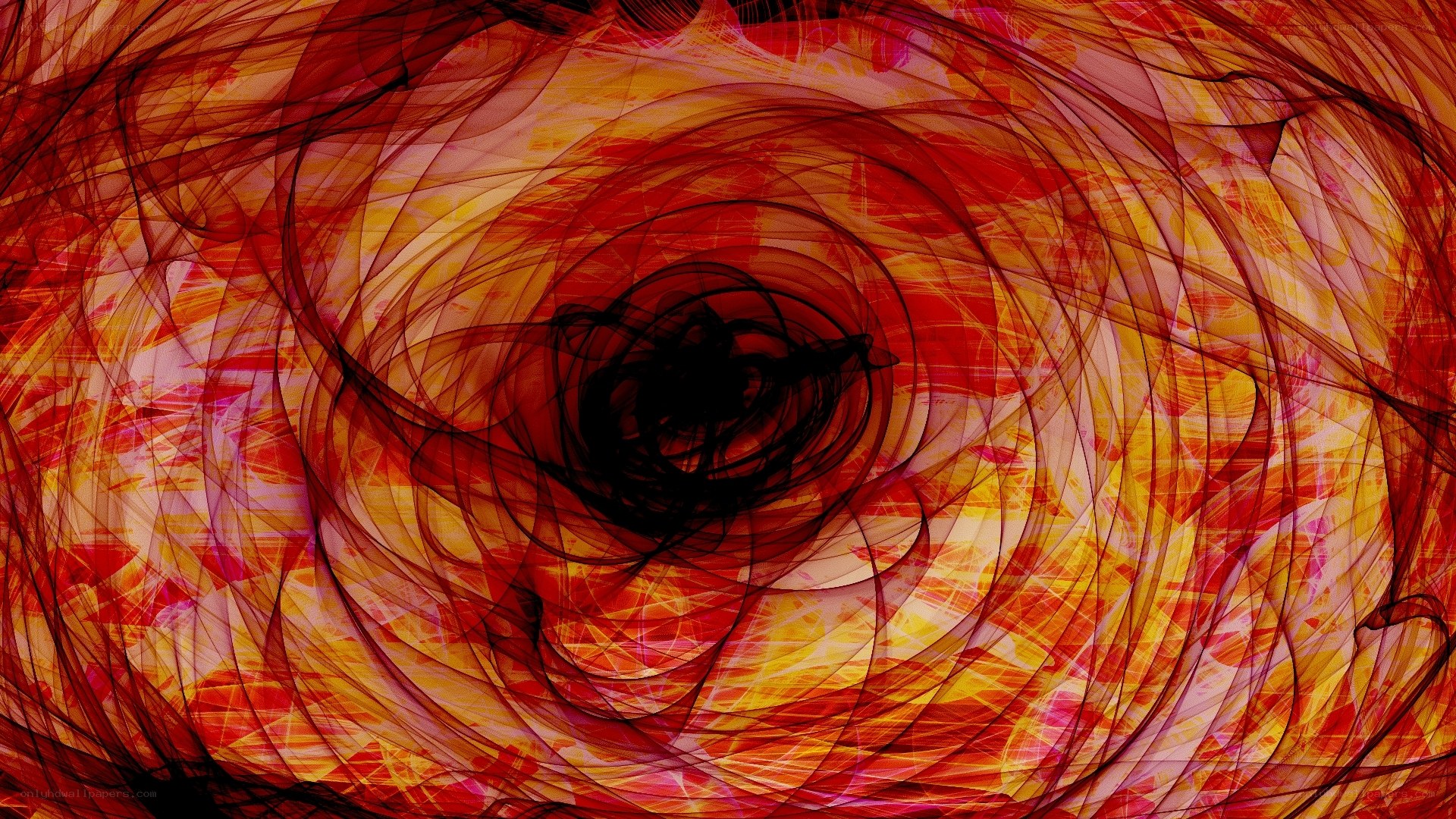 Abstract red and orange swirl