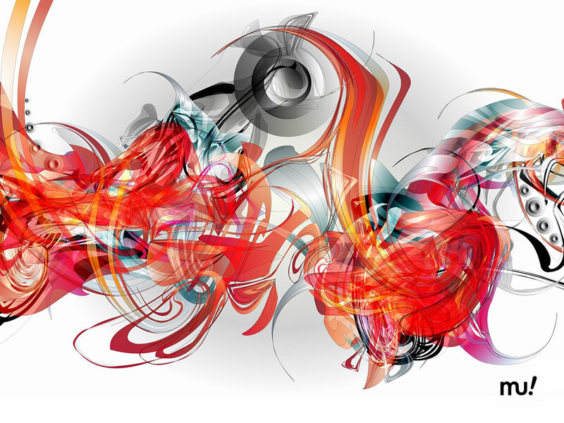 Abstract red and orange swirls
