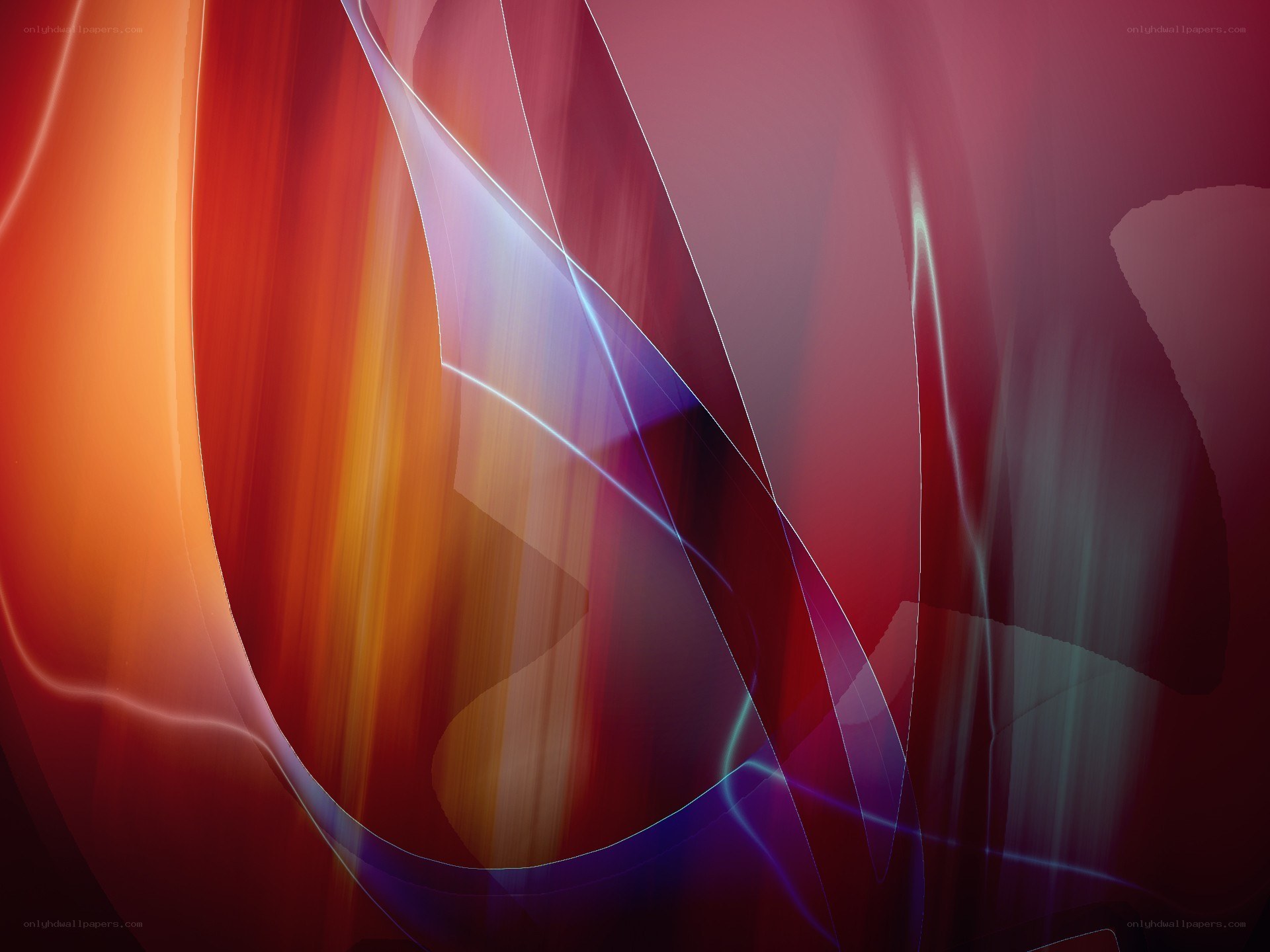 Abstract red and orange swirls