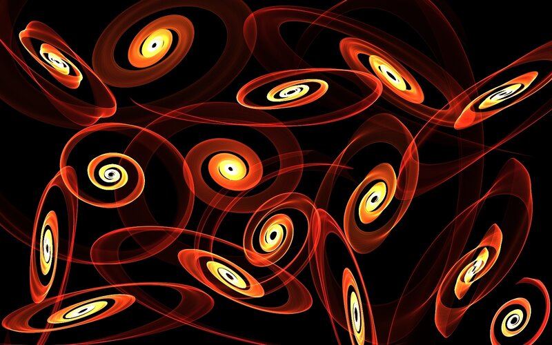 Abstract red and orange swirls