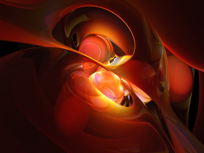 Abstract red and orange swirls