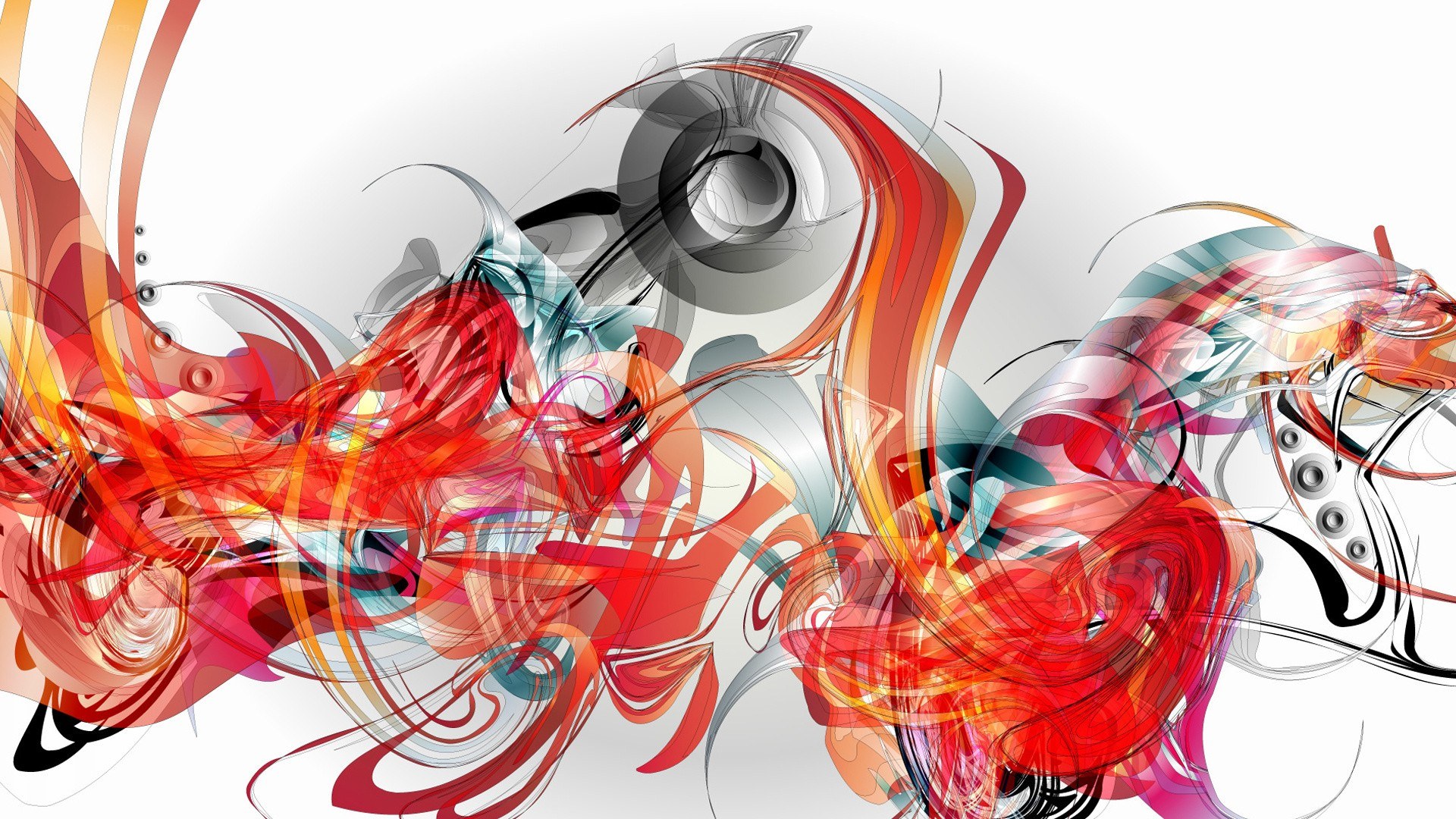 Abstract red and orange swirls