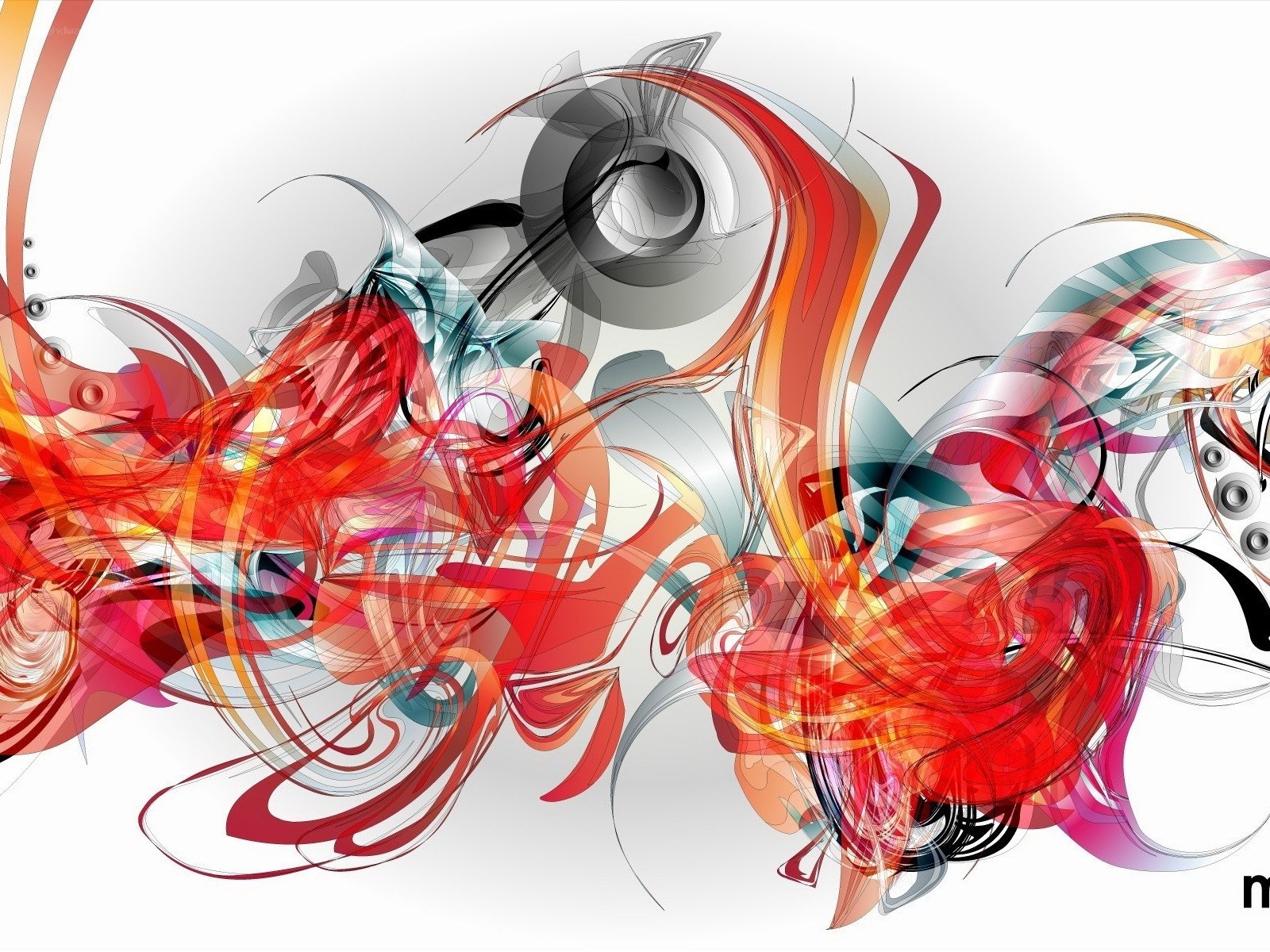 Abstract red and orange swirls