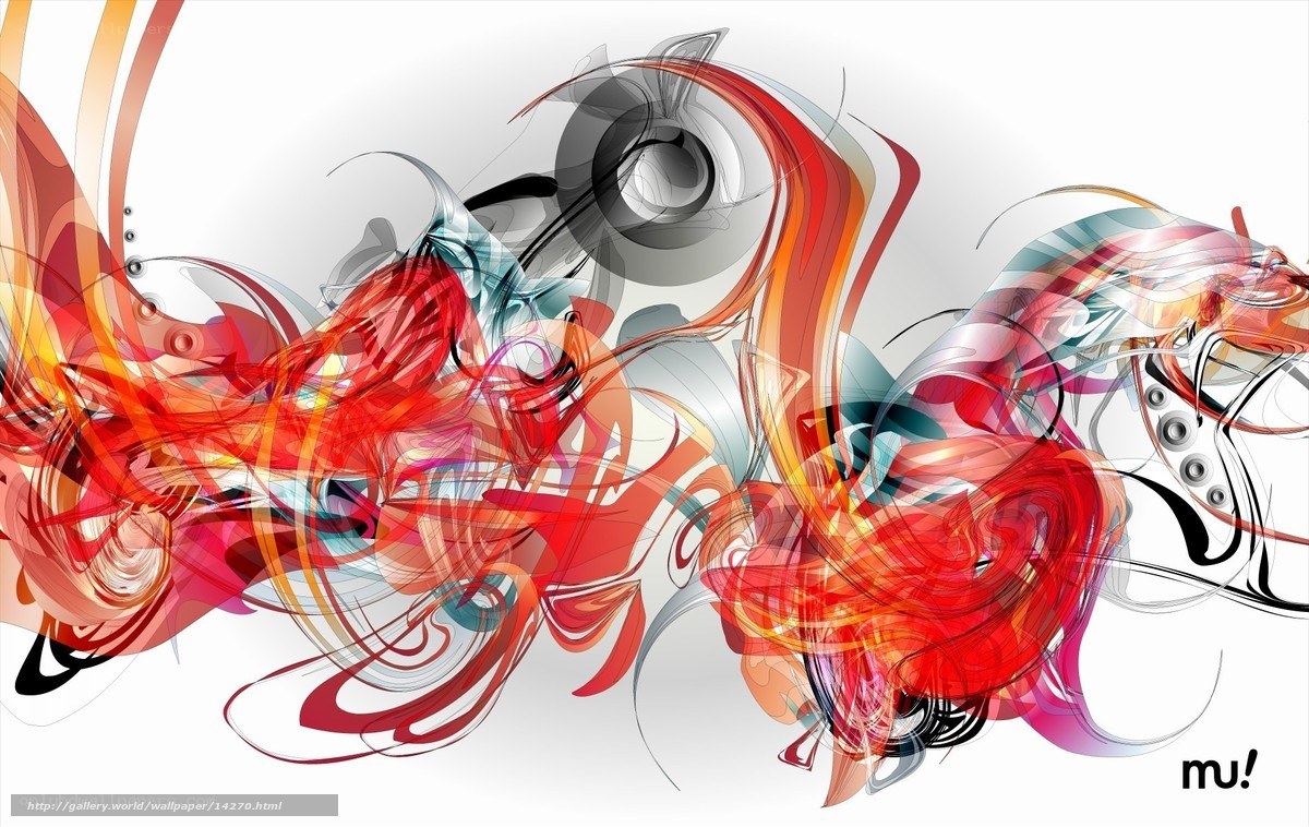 Abstract red and orange swirls