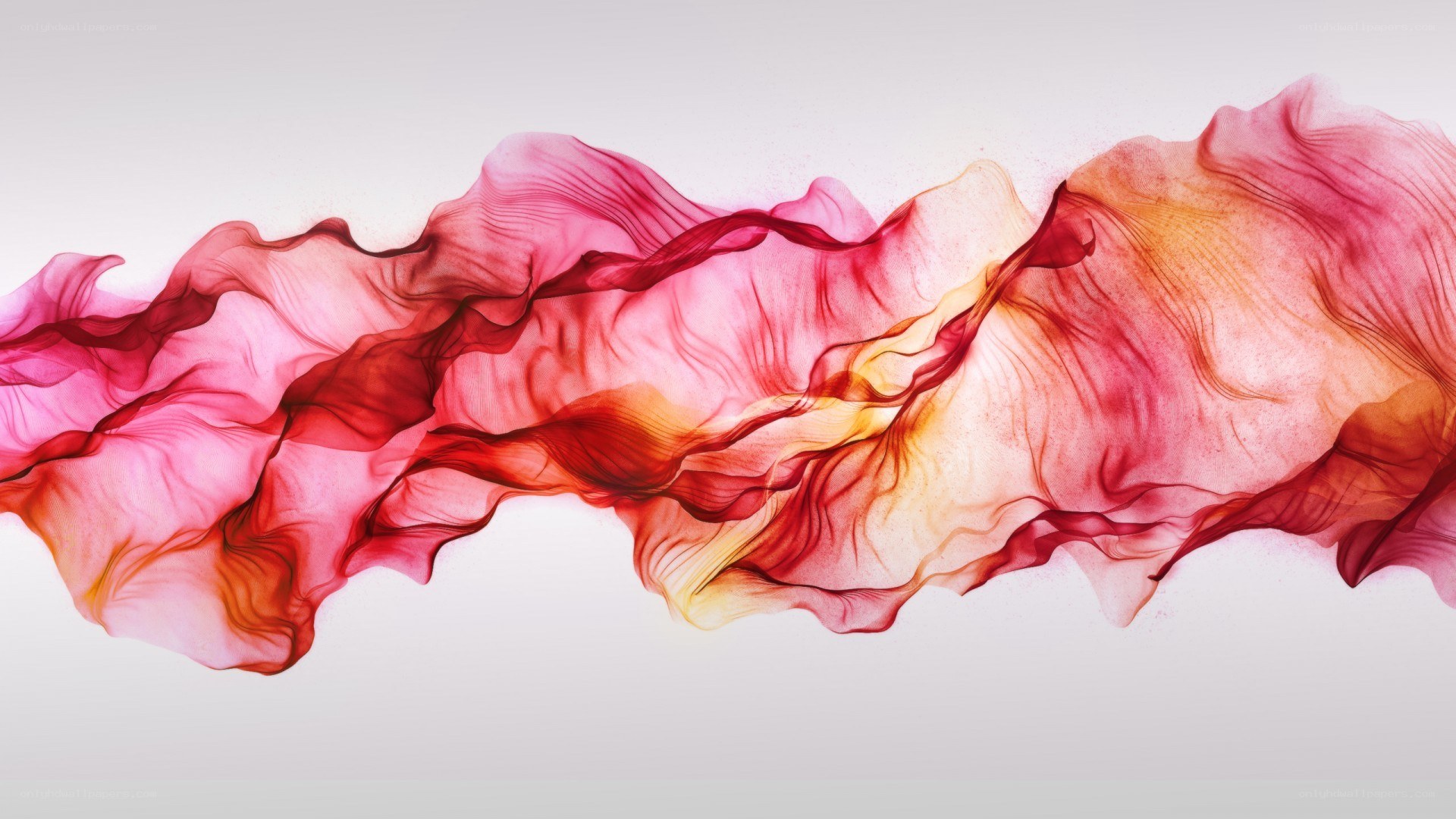 Abstract red and pink fluid art
