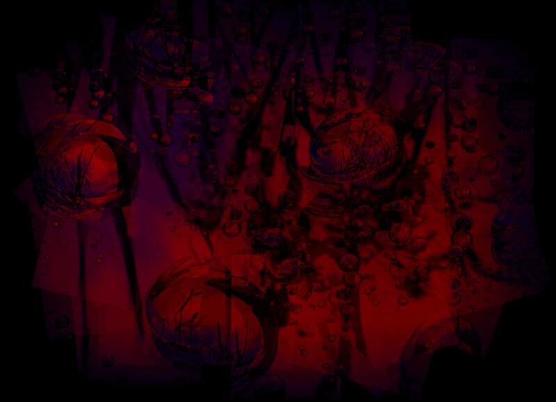 abstract red and purple bubbles