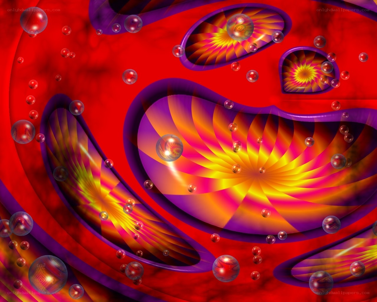 Abstract red and purple fractal