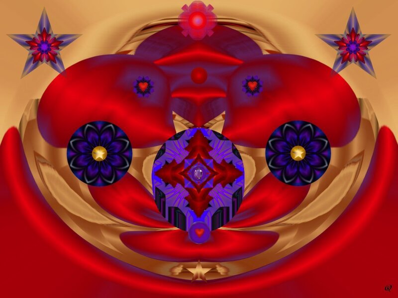 Abstract red and purple fractal art