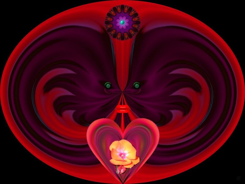 Abstract red and purple fractal art
