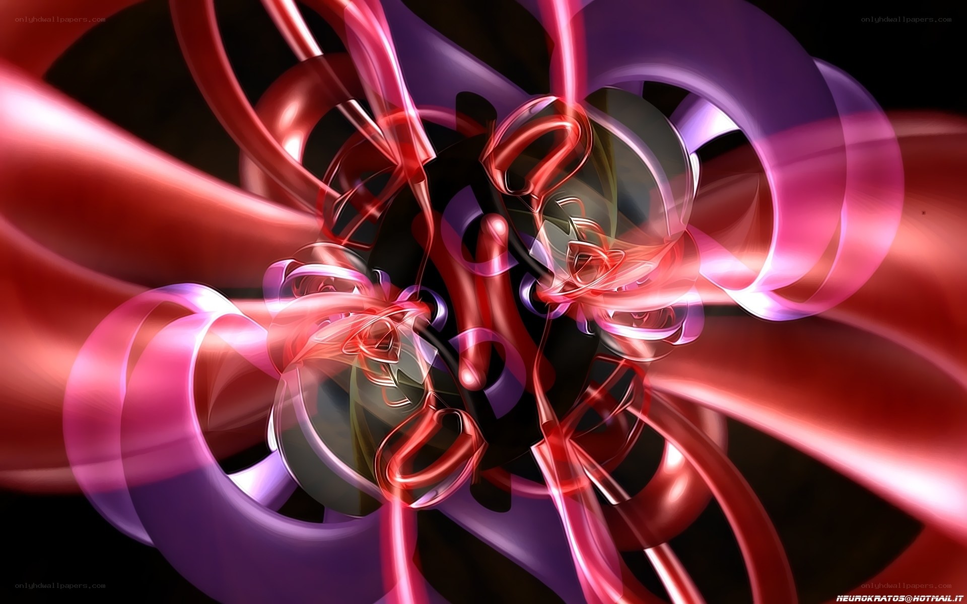 Abstract red and purple swirls