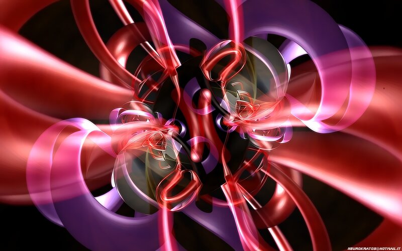 Abstract Red and Purple Swirls — Dynamic, Digital Art, Light