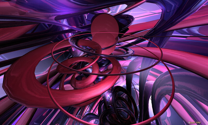 Abstract Red and Purple Swirls — Dynamic