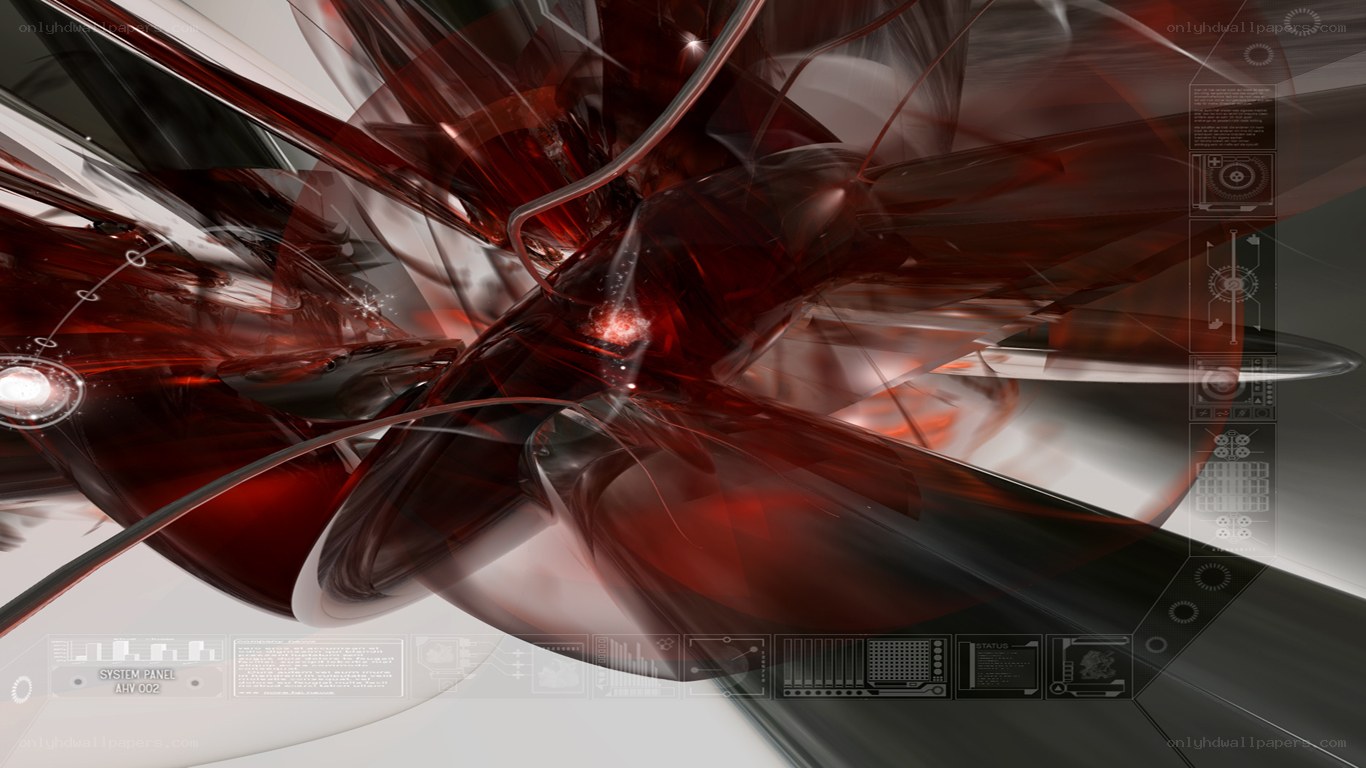 abstract red and silver design